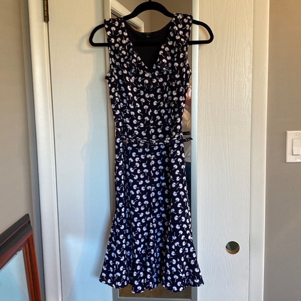 Talbots Navy/White Sleeveless Dress. 4P